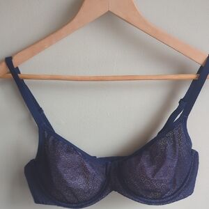 Victoria's Secret. Sheer Navy Blue Lace Bra. Size 36DD.